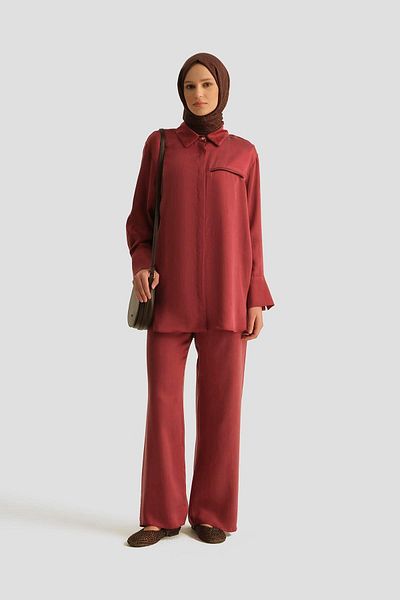 Armine Cupra Tunic 25YD4245-1 Claret Red