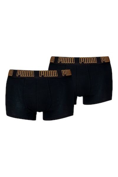 Puma , Set de boxeri cu banda logo in talie - 2 perechi, Negru, XL