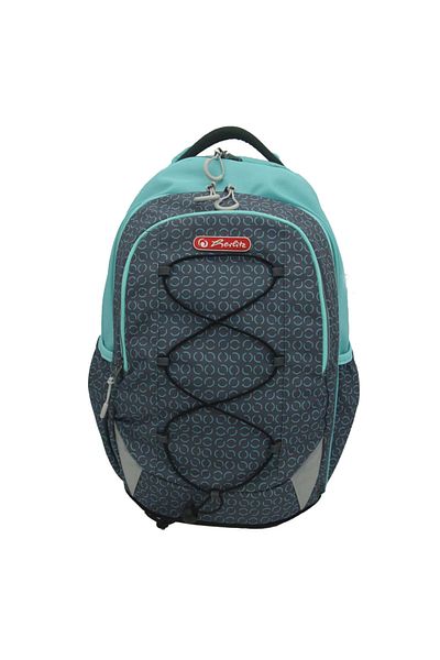 Herlitz Strings Pro Backpack, Ergonomic, Water Resistant, Recycled Polyester, Reflective, Circles