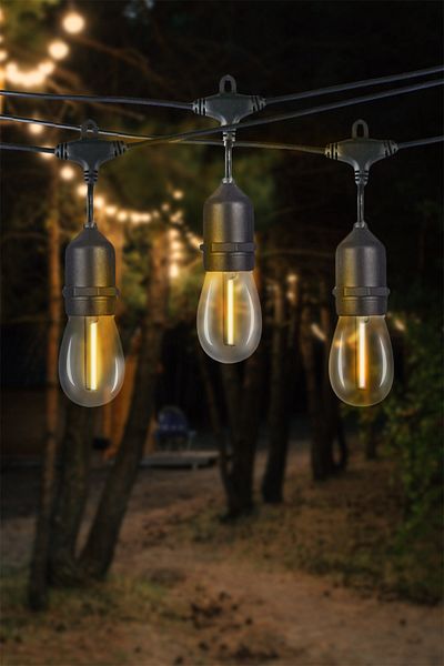 SERSIMO Ghirlanda luminoasa, LED, model Ariane, 10 becuri, 600cm, incarcare solara, lumina alb cald