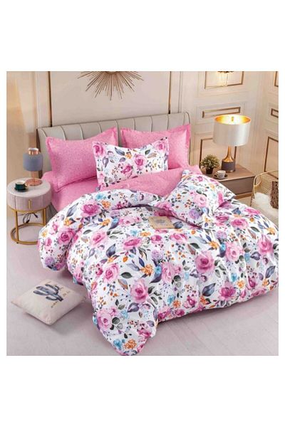 OEM Elegant Double Bed Linen Set of 6 Pieces, Cotton Finet, Elasticated Sheet 180x200cm, 4 Pillow Cases,