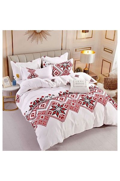 OEM Elegant Double Bed Linen Set, 6 Pieces, Cotton Finet