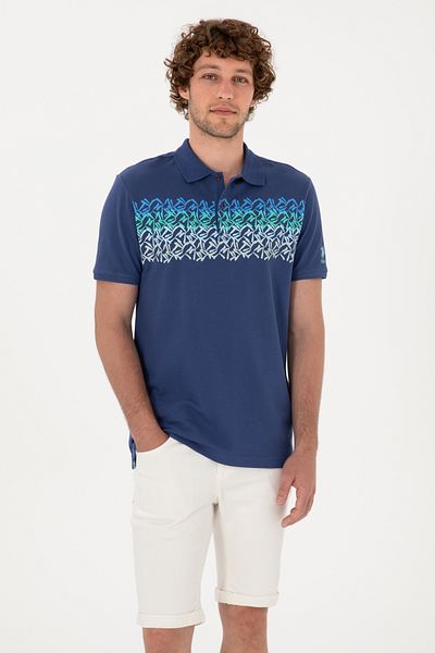 U.S. Polo Assn. Men's Regular Fit Polo Neck Light Navy Blue T-Shirt 50299819-Vr059