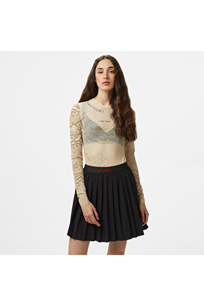 United 4 UNITED4 Tulle Dragon Kadın Krem T-Shirt