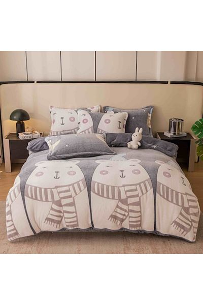 JOJO HOME Cocolino 1 Person Bedding Set With Elastic, 4 Pieces, Polar Bear