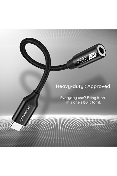 SKYDDAR INNOVATION Καλώδιο προσαρμογέα Type-C 3,5 mm, FuseXound AC13, 3A, μαύρο