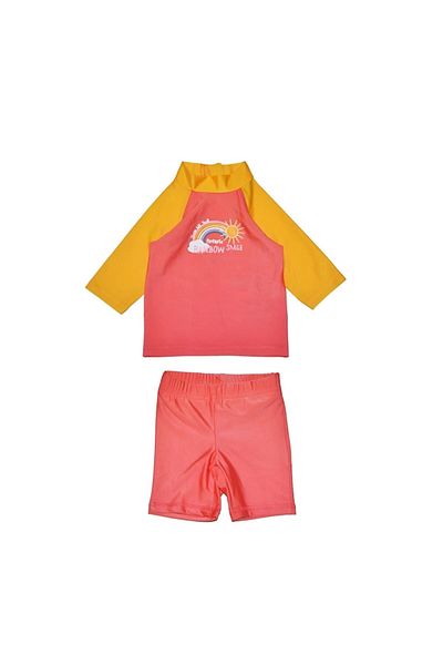 Dali Costum de baie pentru fetite, model curcubeu, 2 piese, UV 50+, Multicolor
