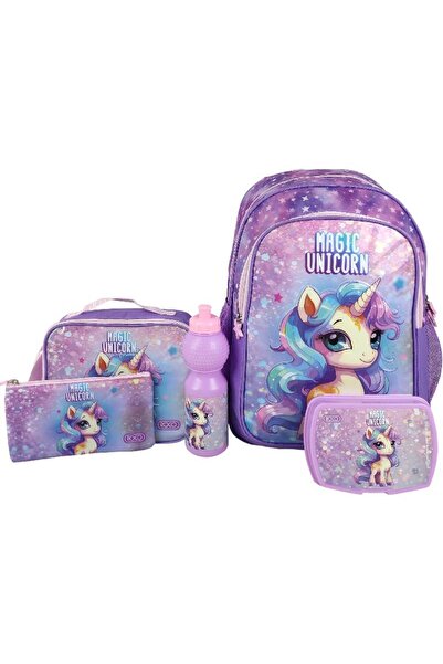 Roco مجموعة حقيبة ظهر يونيكورن 5 في 1 اقتصادية مع ملحق - مجموعة مدرسية سحرية ...