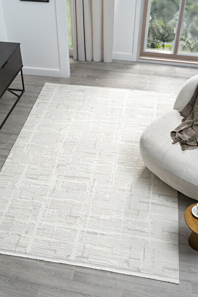 Dream White Carpet Modern Woven Carpet Living Room Bedroom Rug 13839A
