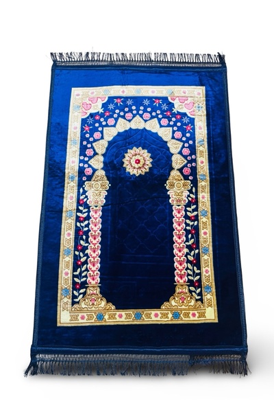 Muensu Covor de rugăciune din pluș cu model, covor de rugăciune gros, covor d...