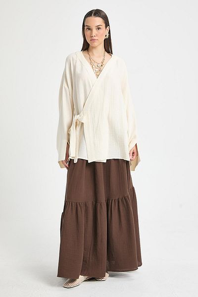 minaaise Natur Oversize Muslin Kimono 29219