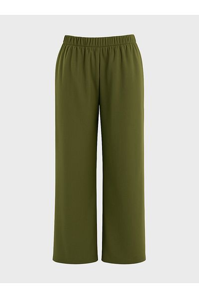 ALİA Țesătură de viscoză Pantaloni de mărime mare confortabili - kaki -