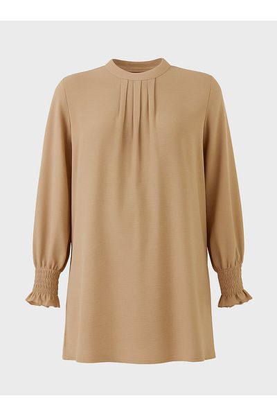 ALİA Μεγάλο μέγεθος με μανίκια Gipeli Aerobin Tunic - Camel-