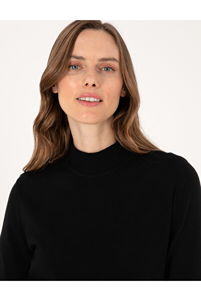 Pierre Cardin Black Slim Fit Half Fisherman Basic Sweater 50310887-Vr046