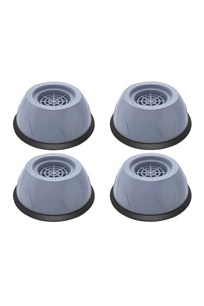 OEM Set anti-vibration support feet for washing machine, 4 pieces, rubber, gray/black, 4 x 10.5 cm