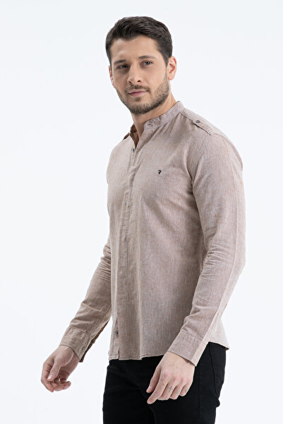 Klothy Erkek Hakim Yaka Keten Gömlek 2514