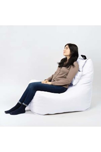 Pufrelax Fotoliu puf, Miraggio, perna inclusa, material impermeabil, Alb