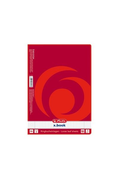 Herlitz Mechanical Notebook Refill A4, White, Material Paper, 100 Sheets, Grid Format, 2-Ring Compatible