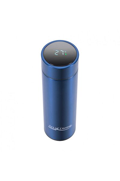 Heinner Termos Inox 450 ml, Indicator Led Temperatura, Albastru