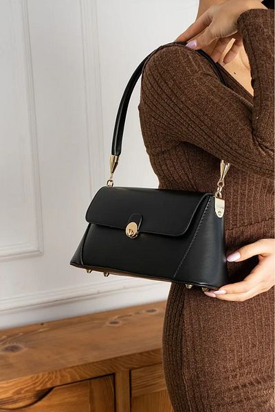 Rivina Women's Gold Detailed Covered Hand and Shoulder Bag