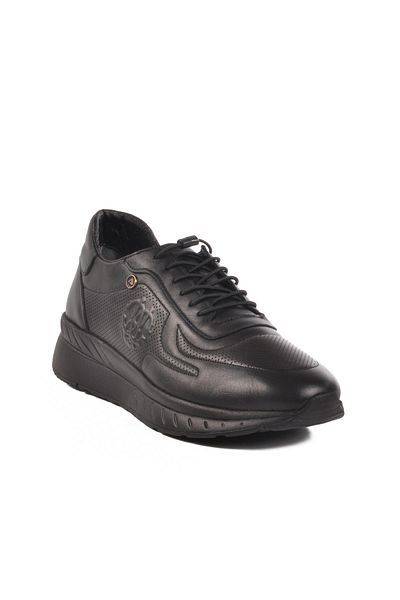 AYAKMOD C1050 m Black Genuine Leather Men's Casual Shoes