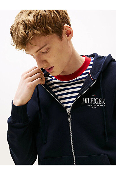 Tommy Hilfiger Erkek Kapüşonlu Lacivert Eşofman Üstü MW0MW39375DW5