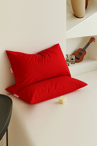 İQON |   Mix & Match |   Plain |   Ranforce 2-Piece Pillowcase Set Red