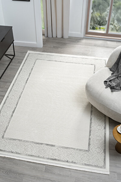 Dream White Gray Carpet Modern Woven Carpet Living Room Bedroom Rug 13847A