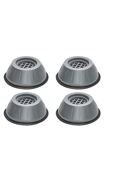 OEM Set 4 anti-vibration feet, Rubber, 8 x 3.5 cm, Gray/Black