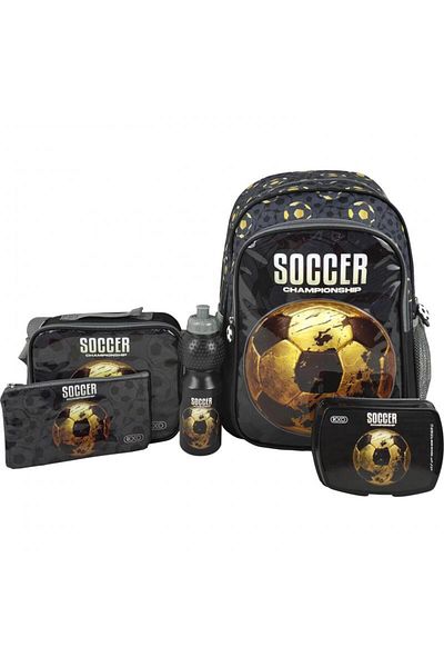 Roco Soccer 5-in-1 Value Set Backpack with Accessory – 16/17 Inch Sports School Bag