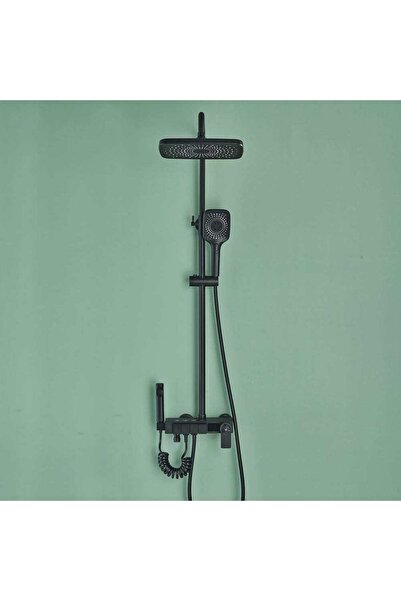 CasaVie Coloană Duș cu termostat și afișaj de temperatură, negru mat, multiple funcții de curgere, cod 1178