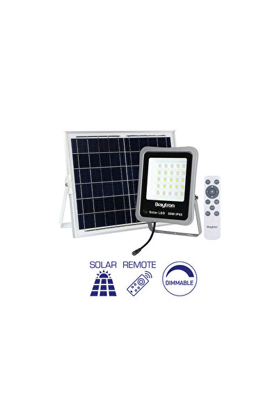 Braytron PROIECTOR CU LED FL, SOLAR+TELECOMANDA, DIM P:50W, C:15W, 6500K IP65