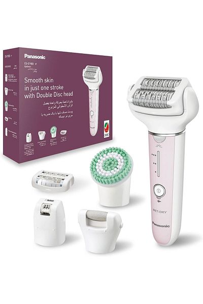 PANASONIC Wet And Dry Epilator For Women, Double Disc With 60 Tweezers, Flexible 90° Pivoting Head