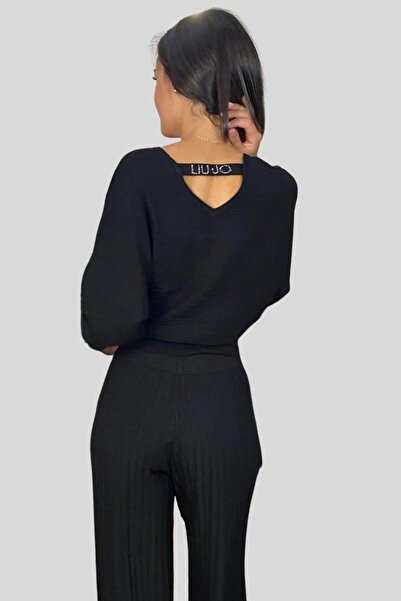 Liu Jo Kadın Önü Çapraz Kazak Siyah