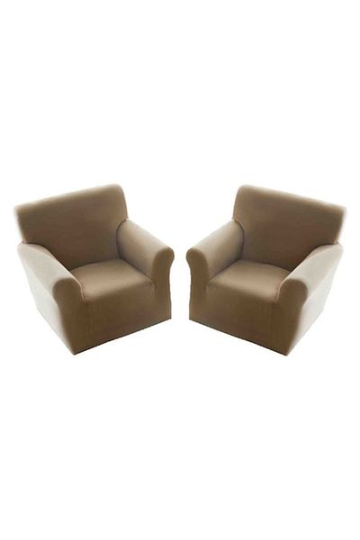 OEM Set 2 Huse pentru fotoliu 90-130 cm, din catifea, MS STAR@, Maro deschis