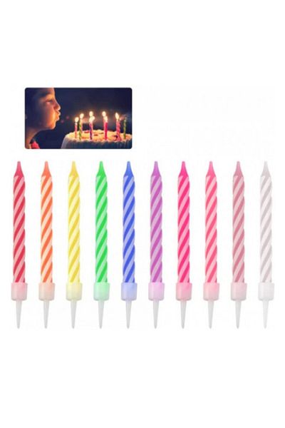 OEM Set of 70 Qttymo cake candles, length 6 cm, wax, multicolor