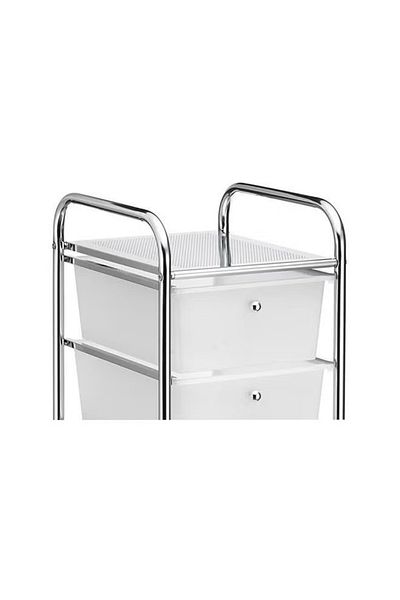 Cady One Rolling Storage Cart With 4 Plastic Drawers On Wheels White