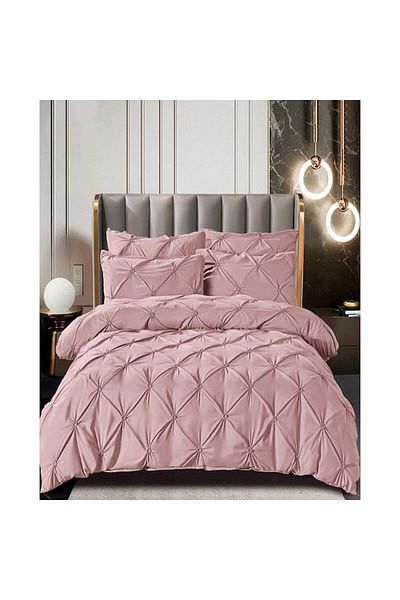HYT Set Lenjerie De Pat Pucioasa Deluxe, HYT, Pentru Pat De 2 Persoane, Bumbac 100%, 6 Piese, Dimensiuni