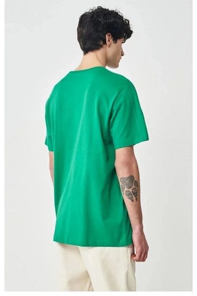 Sobe Hediyelik Men's 24/1 Plain a Quality Oversize T-Shirt - Green