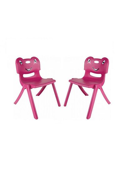 OEM Set 2 scaune din plastic pentru copii, roz, 27cm