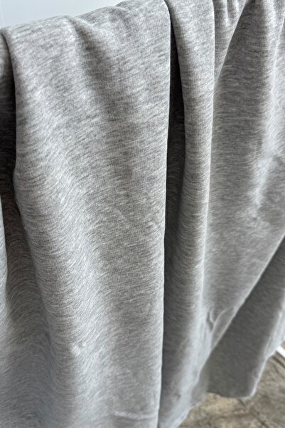 Kalben Kumaş Light Gray Three-Piece Fabric with Raised Fabric - Tracksuit Sweatshirt Fabric (180X100Cm)