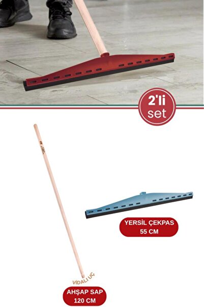 Flora 2’li Yersil ve Ağaç Sapı Temzlik Seti, Çekpas Çekçek Çeksil Yersil 55cm...