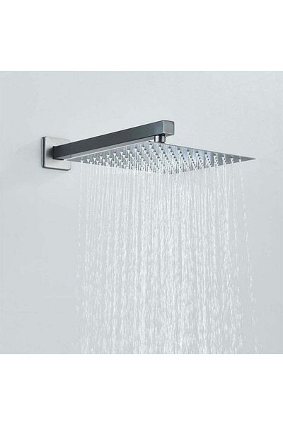 CasaVie Shower set with square shower head 25 cm, anthracite grey, 3 water flow functions, code 1244