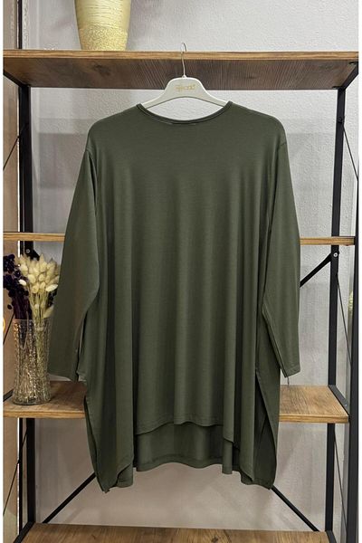 ÖZNE BUTİK Women's 100% Cotton Lycra Loose Cut Oversized Tunic