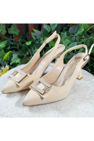 MEY Stone Buckle Heel Shoes M1141