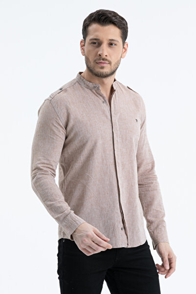 Klothy Erkek Hakim Yaka Keten Gömlek 2514