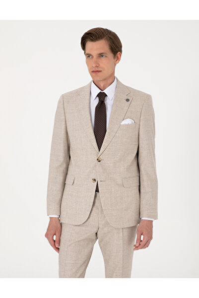 Pierre Cardin Bej Slim Fit %100 Yün Takım Elbise 50311241-VR011