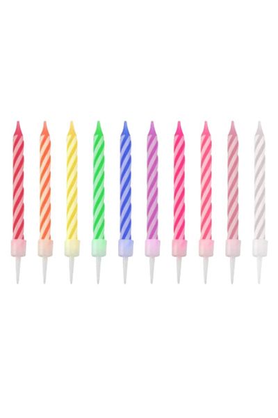 OEM Set of 70 Qttymo cake candles, length 6 cm, wax, multicolor