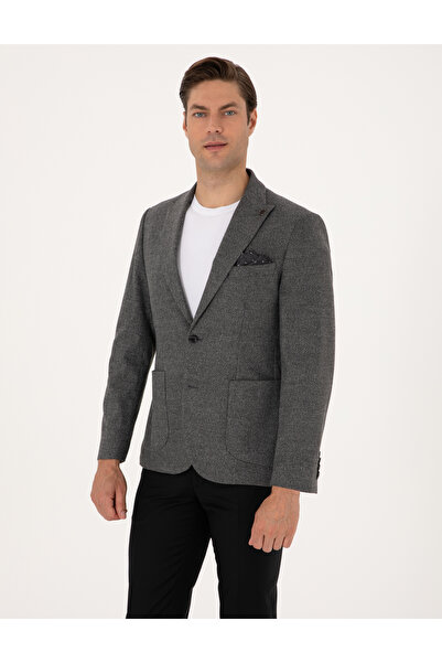 Pierre Cardin Füme Slim Fit Balıksırtı Ceket 50316324-VR058