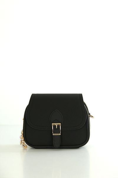 byFOX Fashion Mini Size Cover Detailed Three-Compartment Lcst Leather Look Crossbody Bag Width: 20cm Length: 16cm Bottom: 8cm